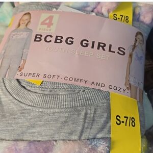 BCBG Girls Youth 4-piece Gray, Pink, Purple Lounge Sleep Set NWT